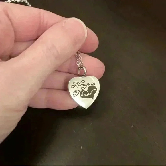 Stainless Steel Heart Memorial Necklace - Picture 2 of 5